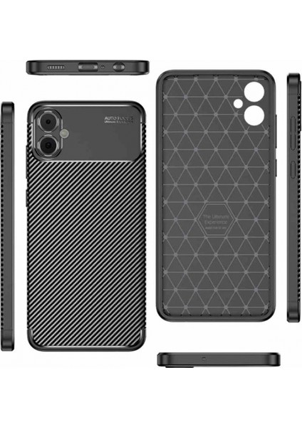 Samsung Galaxy A05 Kılıf Auto Focus Karbon Kapak - Siyah modelleri