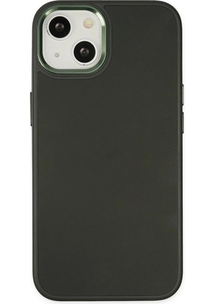 Ieg iPhone 14 Plus Kılıf Asya Deri Silikon - Koyu Yeşil
