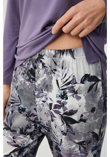 Yumuşak Dokulu V Yaka Uzun Kol Kadın Pijama Takım 9905 fırsatları