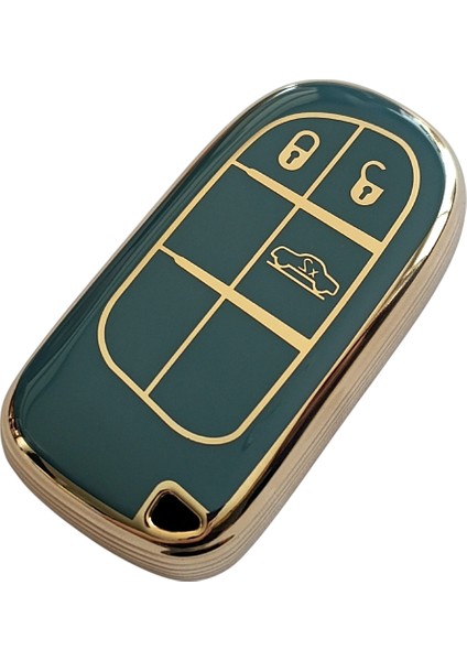 Egea Cross 500 Jeep Dodge Chrysler Uyumlu Smart Kumanda Anahtar Kılıfı Oto Anahtarlık Turkuaz Gold fiyatları