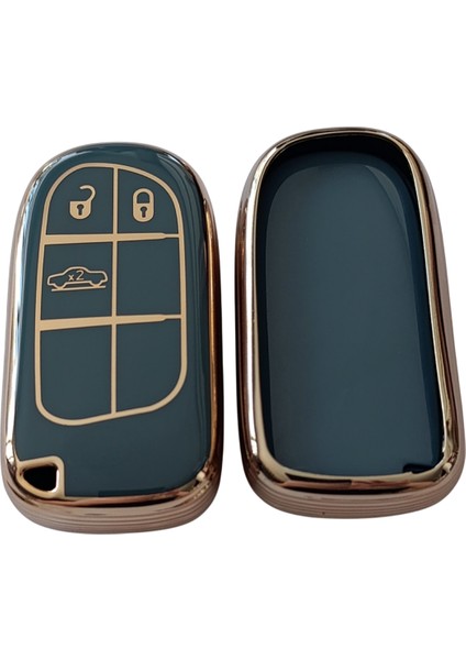 Egea Cross 500 Jeep Dodge Chrysler Uyumlu Smart Kumanda Anahtar Kılıfı Oto Anahtarlık Turkuaz Gold modelleri
