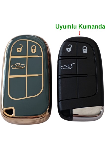 Egea Cross 500 Jeep Dodge Chrysler Uyumlu Smart Kumanda Anahtar Kılıfı Oto Anahtarlık Turkuaz Gold fırsatları