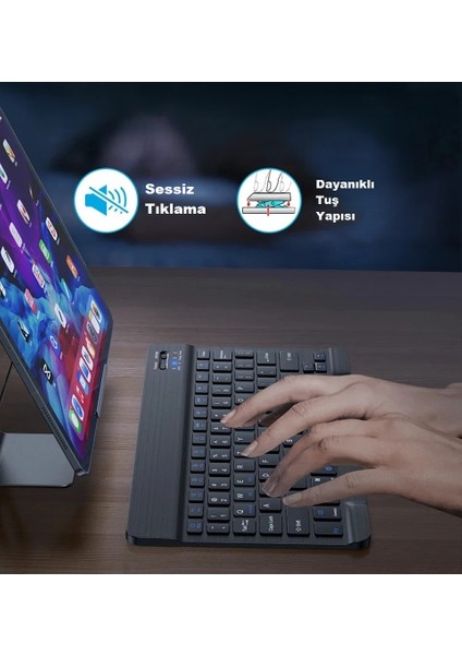 Şarj Edilebilir Bluetooth Klavye Mouse Seti Tablet Telefon Pc Uyumlu Sessiz Tuş Taşınabilir fırsatları