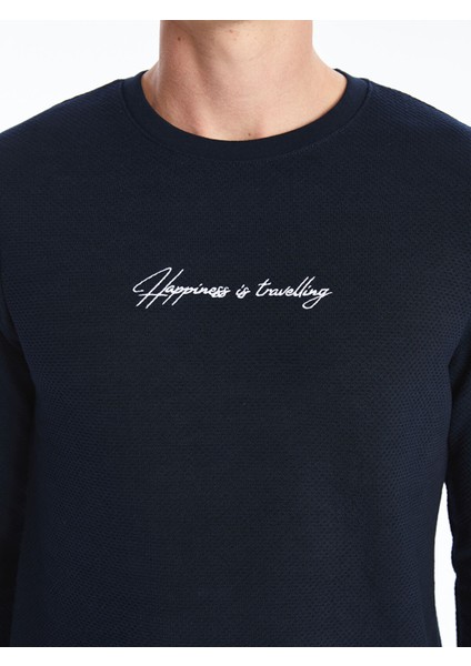 Yeni Sezon Bisiklet Yaka Uzun Kollu Baskılı Erkek Sweatshirt modelleri