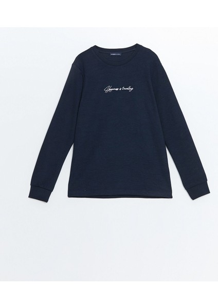 Yeni Sezon Bisiklet Yaka Uzun Kollu Baskılı Erkek Sweatshirt indirimleri