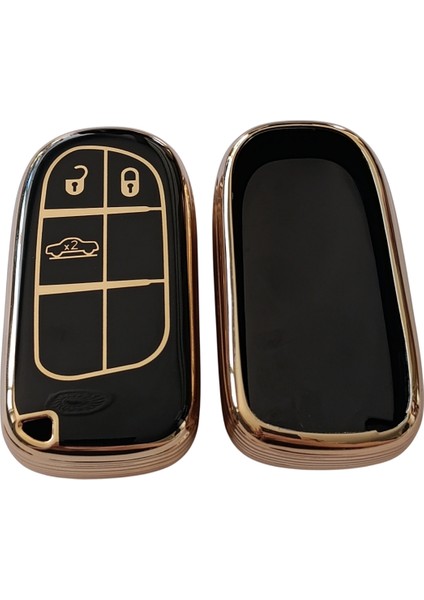 Egea Cross 500 Jeep Dodge Chrysler Uyumlu Smart Kumanda Anahtar Kılıfı Oto Anahtarlık Siyah Gold fiyatları