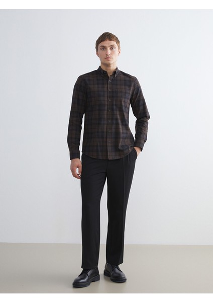 Yeni Sezon Regular Fit Uzun Kollu Ekose Gabardin Erkek Gömlek fiyatları
