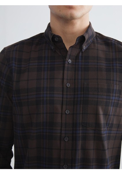 Yeni Sezon Regular Fit Uzun Kollu Ekose Gabardin Erkek Gömlek modelleri