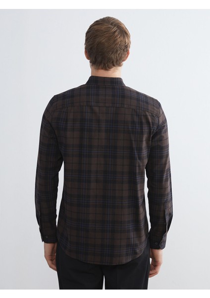 Yeni Sezon Regular Fit Uzun Kollu Ekose Gabardin Erkek Gömlek fırsatları