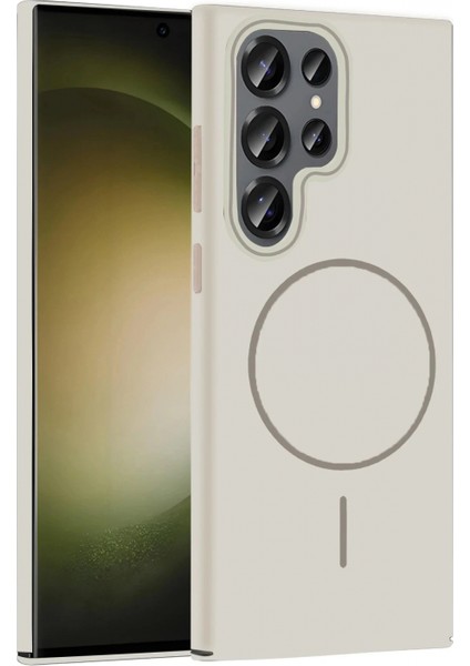 Ieg Samsung Galaxy S24 Ultra Broş Magsafe Kapak - Krem