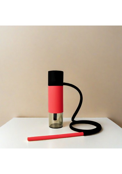 Kirmizi Taşınabilir Mini Nargile - Araba Nargilesi Portatif Nargile Seyahat Takımı