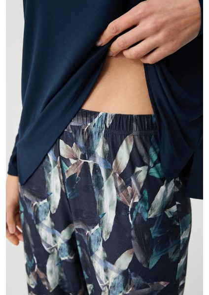 Yumuşak Dokulu Uzun Kol Kadın Pijama Takım 9918 modelleri