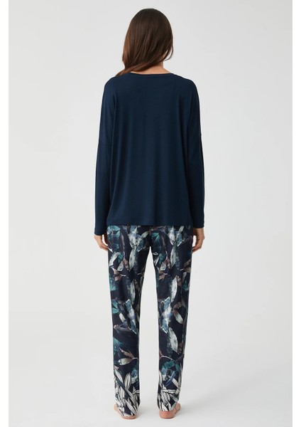 Yumuşak Dokulu Uzun Kol Kadın Pijama Takım 9918 fırsatları