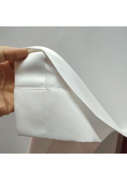 Yeni Sezon Peteküstü Ekru Kalın Saten Güneşlik Tüm Tül Perdelere Uyumlu modelleri