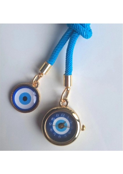 Gerçek Saat Detaylı Nazar Boncuklu Anahtarlık 10,5 cm fiyatları
