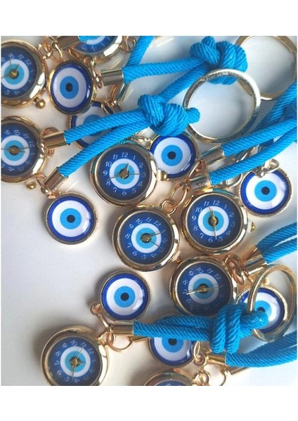 Gerçek Saat Detaylı Nazar Boncuklu Anahtarlık 10,5 cm fırsatları