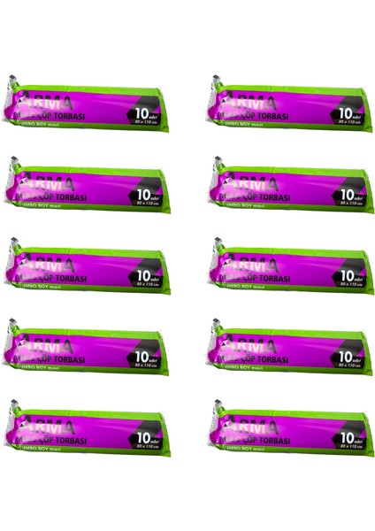 Jumbo Boy 90 Lt. Mavi Çöp Torbası Poşeti - 80 x 110 cm / 10 Adetlik 10 Rulo