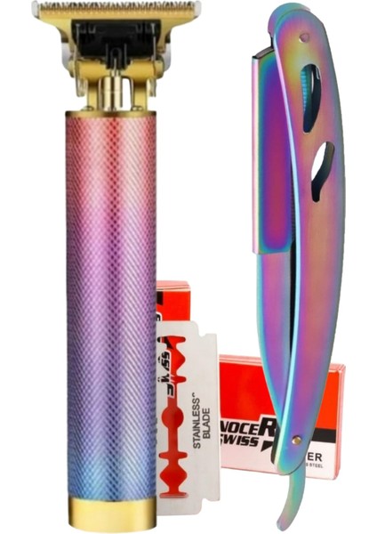 R4 Elektrikli Saç Tıraş Makinesi + U3 Full Metal Ustura + 5 Adet Yaprak Jilet