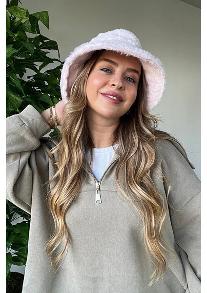 Premium Kalite Yumuşak Şık Tarz Bucket Peluş Şapka Sıcak Tutan Kış Aksesuar