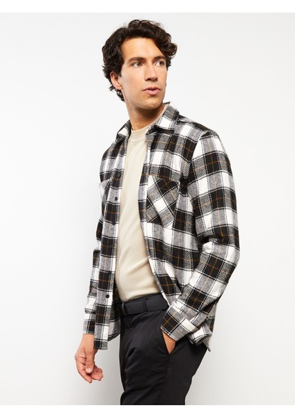 Yeni Sezon Regular Fit Uzun Kollu Ekose Gabardin Erkek Gömlek