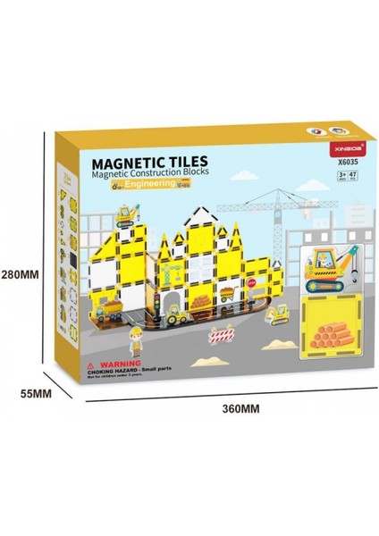 47 Parça Manyetik LEGO Seti Mühendislik Serisi | Renkli Magnet Bloklar Eğitici Oyuncak fiyatları