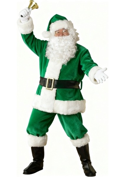 Yeşil Noel Baba Kostümü Yetişkin