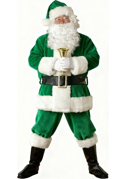 Yeşil Noel Baba Kostümü Yetişkin modelleri