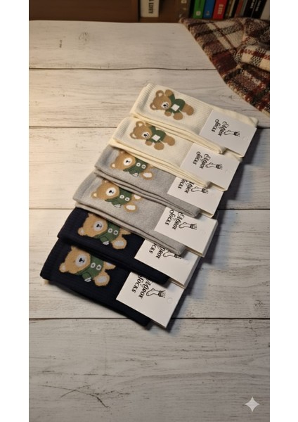 ; Kadın Pamuk Çorap; Kışlık; 36-40 Numara; Asorti 6'lı Paket