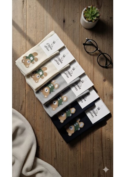 ; Kadın Pamuk Çorap; Kışlık; 36-40 Numara; Asorti 6'lı Paket modelleri