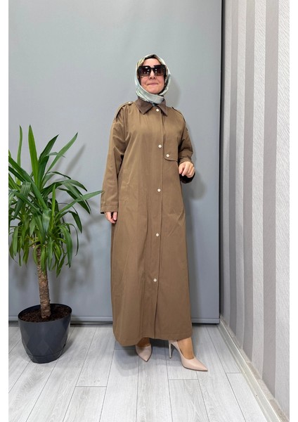 Omuzlar Apoletli Trenç Kahve 56MK6104