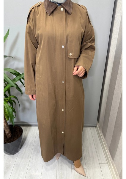 Omuzlar Apoletli Trenç Kahve 56MK6104 fırsatları