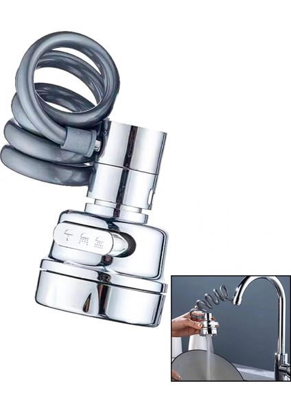 Yaylı Hortumlu - Kademeli Krom Tek Başlık Kubar - Batarya Ucu (K95)