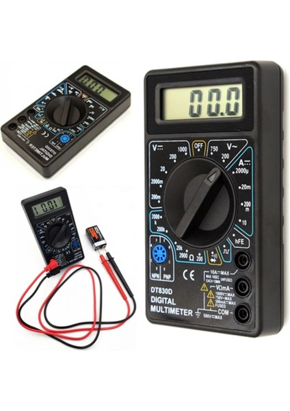 Dijital Avometre Multimetre Ölçü Aleti Akım Voltaj Direnç Ölçer (K95)