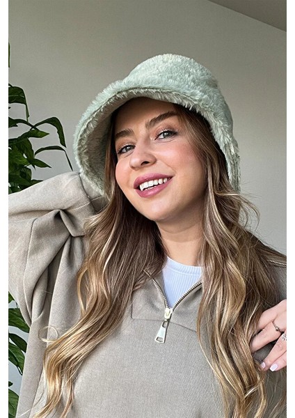 Premium Kalite Yumuşak Şık Tarz Bucket Peluş Şapka Sıcak Tutan Kış Aksesuar