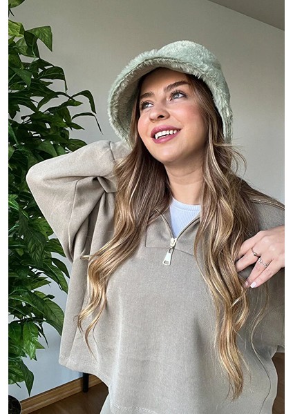 Premium Kalite Yumuşak Şık Tarz Bucket Peluş Şapka Sıcak Tutan Kış Aksesuar fiyatları