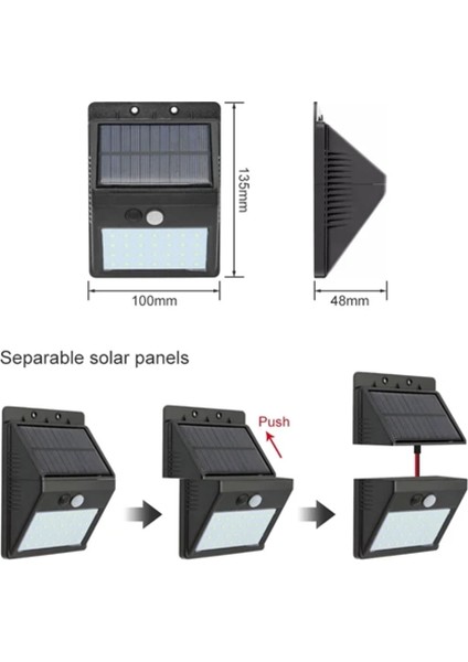 Solar Enerjili 20 LED Duvar Lambası | Hareket Sensörlü, Su Geçirmez, Kablo Gerektirmez fırsatları