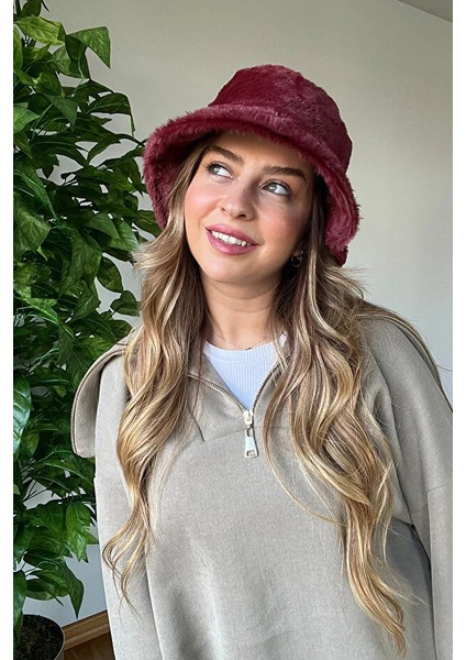 Premium Kalite Yumuşak Şık Tarz Bucket Peluş Şapka Sıcak Tutan Kış Aksesuar