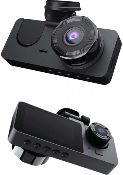 Yol Kayıt Araç Kamerası Hd Dvr 3 Kameralı 2.0in Ekranlı Ön Iç Arka