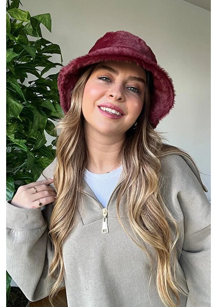 Premium Kalite Yumuşak Şık Tarz Bucket Peluş Şapka Sıcak Tutan Kış Aksesuar modelleri