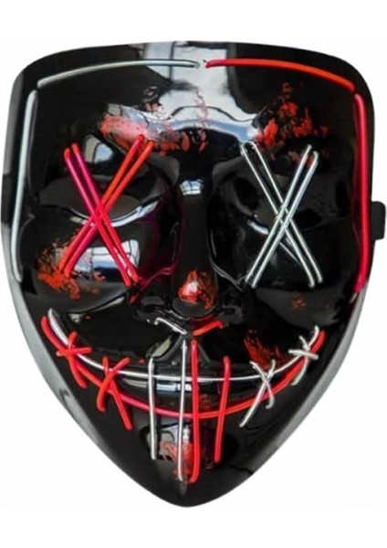 Işıklı LED Maske Parti Eğlence Maskesi Hallowen Neon Maske