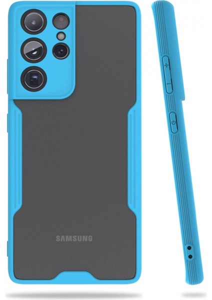 Samsung Galaxy S21 Ultra Kılıf Platin Silikon - Mavi