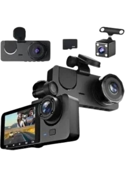 Full Hd Çözünürlüklü Üç Kameralı Araç Içi Kamera – Park ve Sürüş Güvenliği modelleri