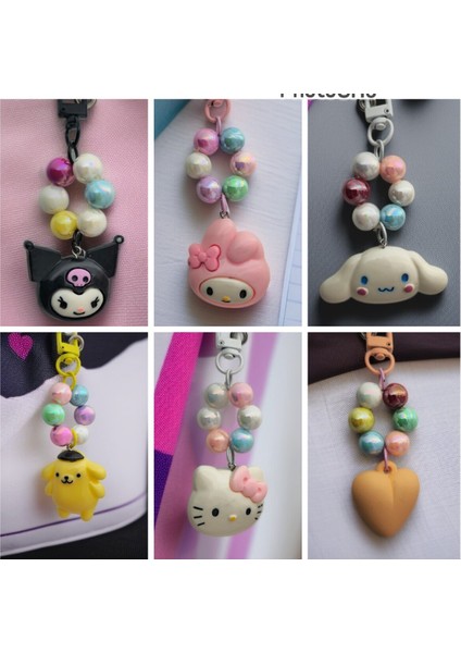 Sanrio Figürlü Lüx Telefon Anahtarlık ve Çanta Aksesuarı Model Seçenekli 1 Adet