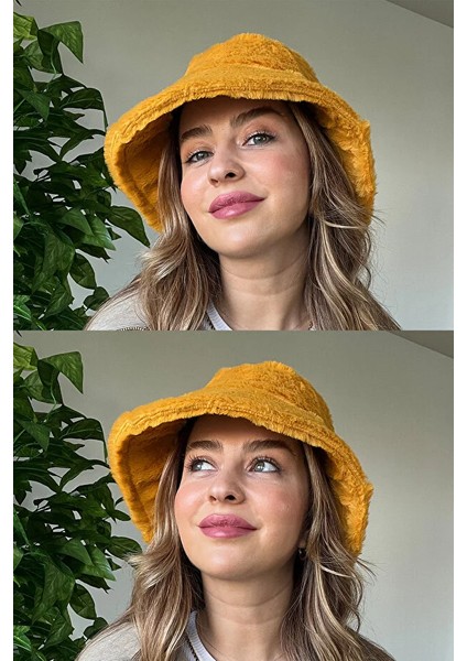 Premium Kalite Yumuşak Şık Tarz Bucket Peluş Şapka Sıcak Tutan Kış Aksesuar fiyatları