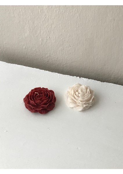 2'li Dekoratif Lavanta Kokulu Soya Şakayık Mum Seti / Krem-Kırmızı Soya Şakayık Mum indirimleri