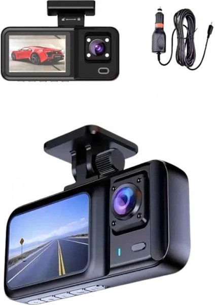 1080P Sürüş Kaydedici 2 Inç Araç Araba Ön Iç Arka Dvr IPS Ekran modelleri