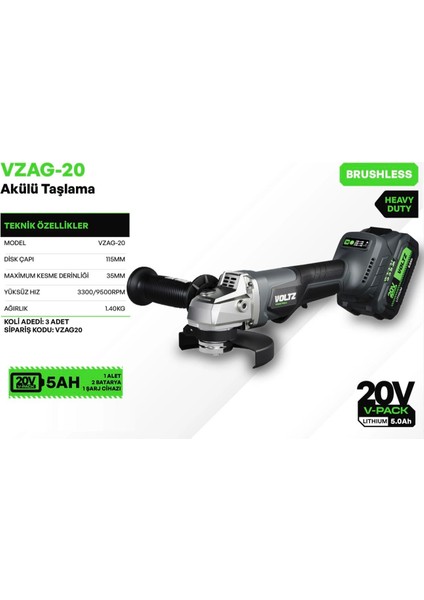 Voltz Areltar Akülü Taşlama Profosyonel Tools fiyatları