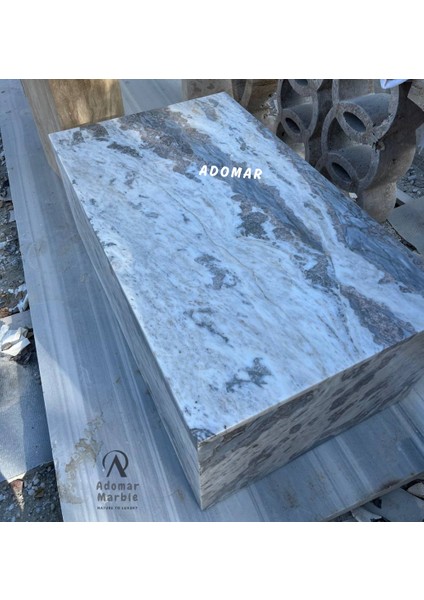 Doğal Mermer Tekerlekli Küp Orta Sehpa – 120X70X40 cm modelleri