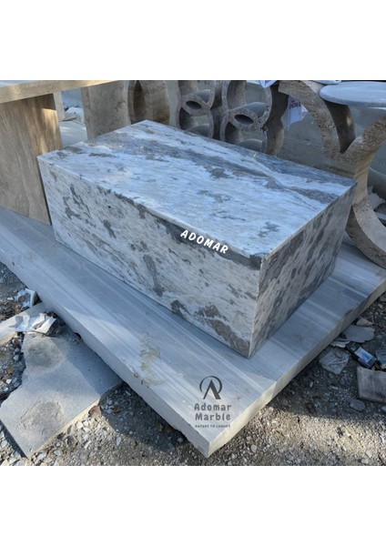 Doğal Mermer Tekerlekli Küp Orta Sehpa – 120X70X40 cm indirimleri