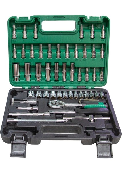 53 Parça 1/4 Lokma Takımı ve Bits Uç Takım Seti (Çok Parçalı)